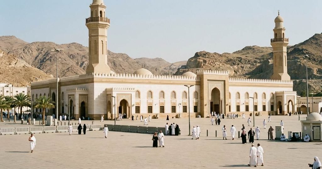 Exterior courtyard of Masjid Jurana near Makkah