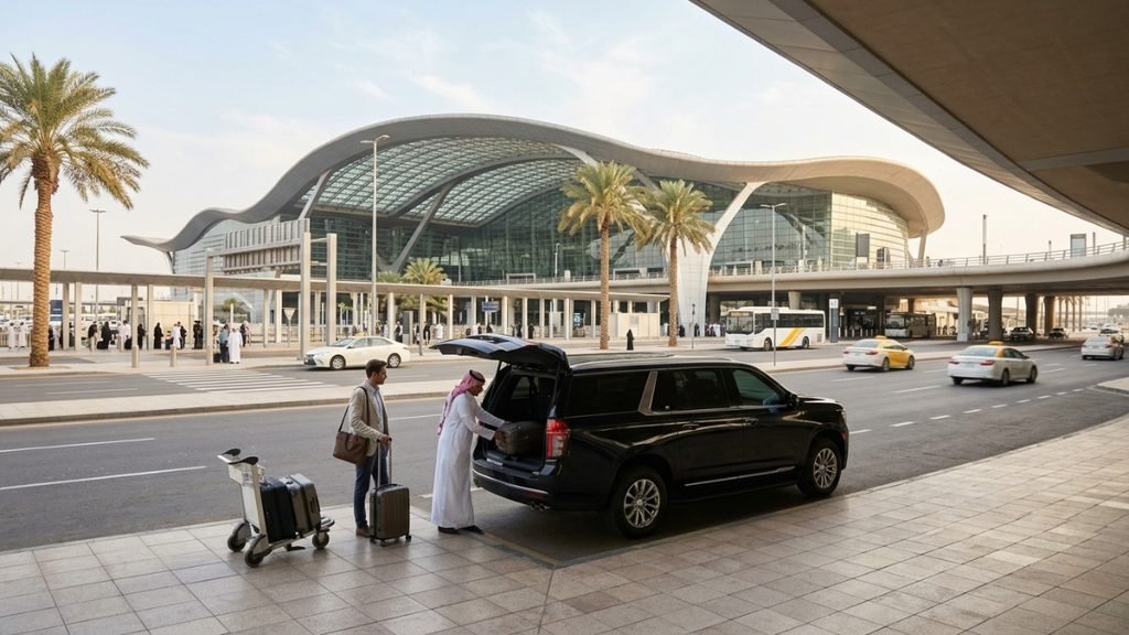 Private taxi transfer for travelers arriving at Jeddah Airport